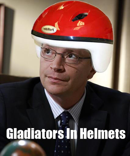gladiators in helmets